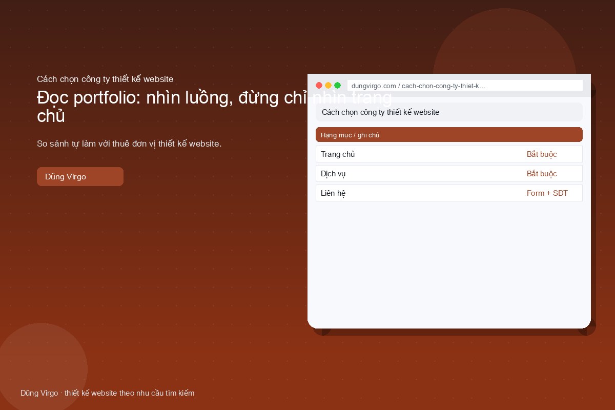 Đọc portfolio: nhìn luồng, đừng chỉ nhìn trang chủ — cách chọn công ty thiết kế website