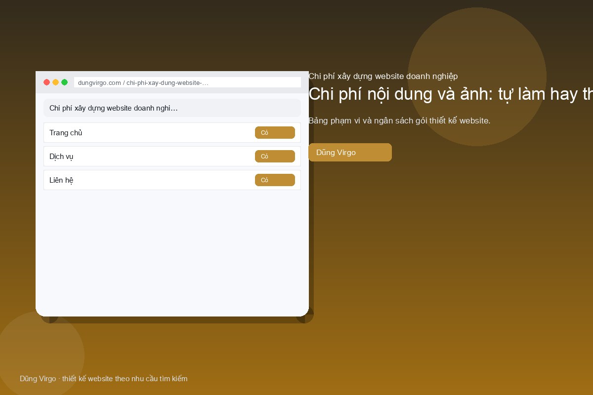 Chi phí nội dung và ảnh: tự làm hay thuê — chi phí xây dựng website doanh nghiệp