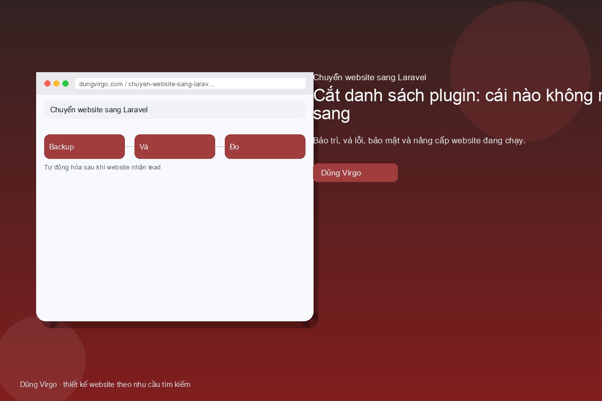Mô hình nội dung Laravel: entity, URL, admin — chuyển website sang Laravel