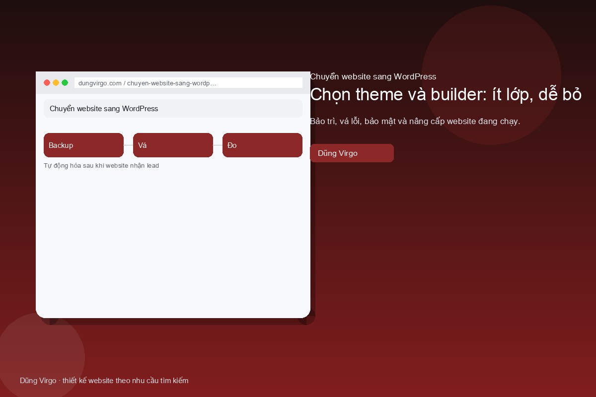 Chọn theme và builder: ít lớp, dễ bỏ — chuyển website sang WordPress