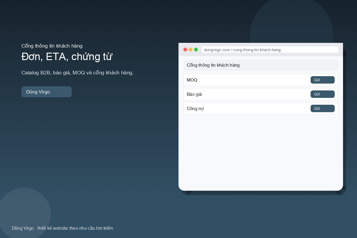 Đơn, ETA, chứng từ — cổng thông tin khách hàng