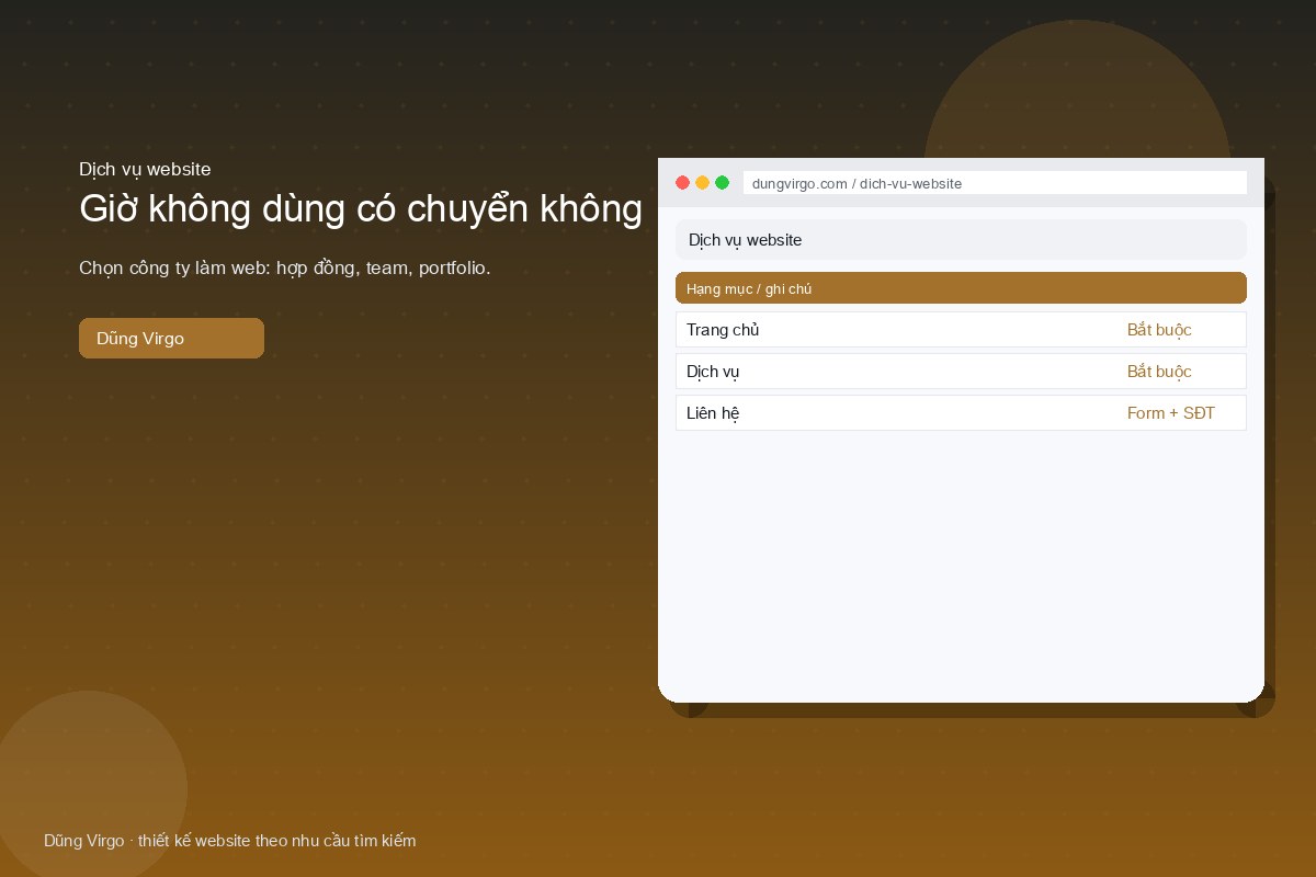 Báo cáo — dịch vụ website