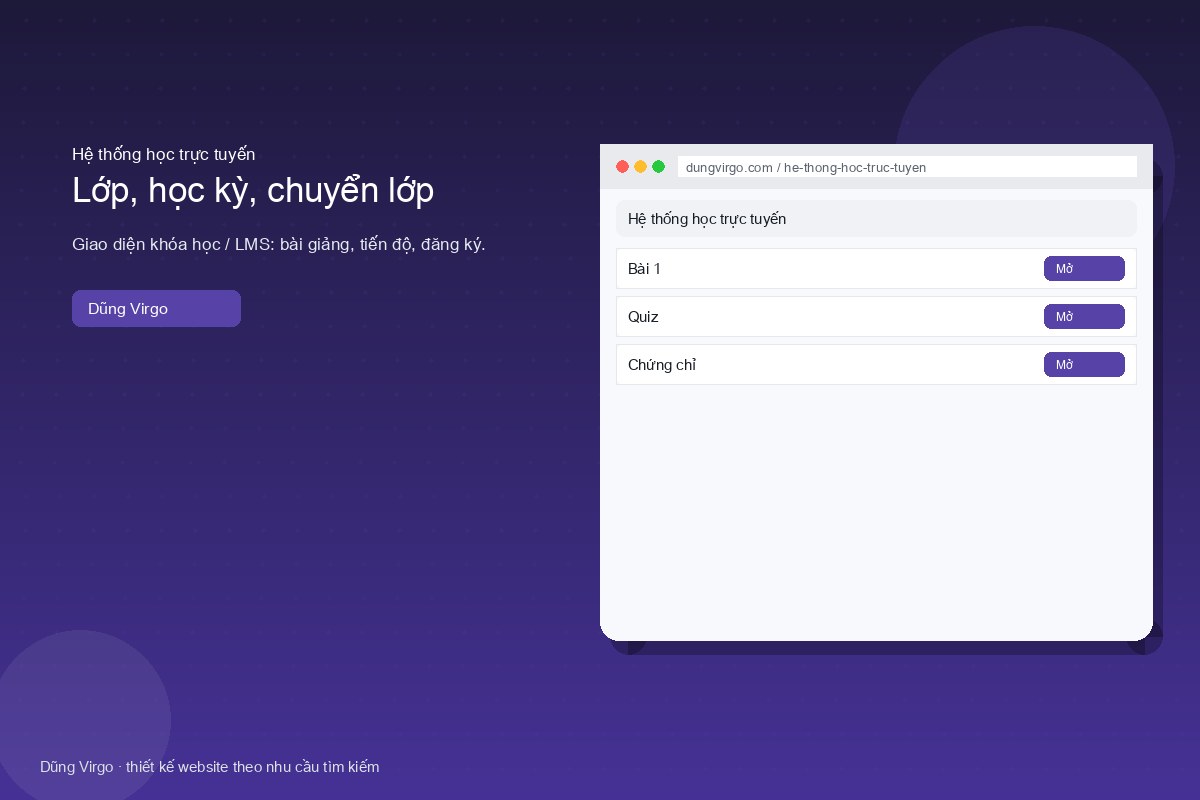 Lớp, học kỳ, chuyển lớp — hệ thống học trực tuyến