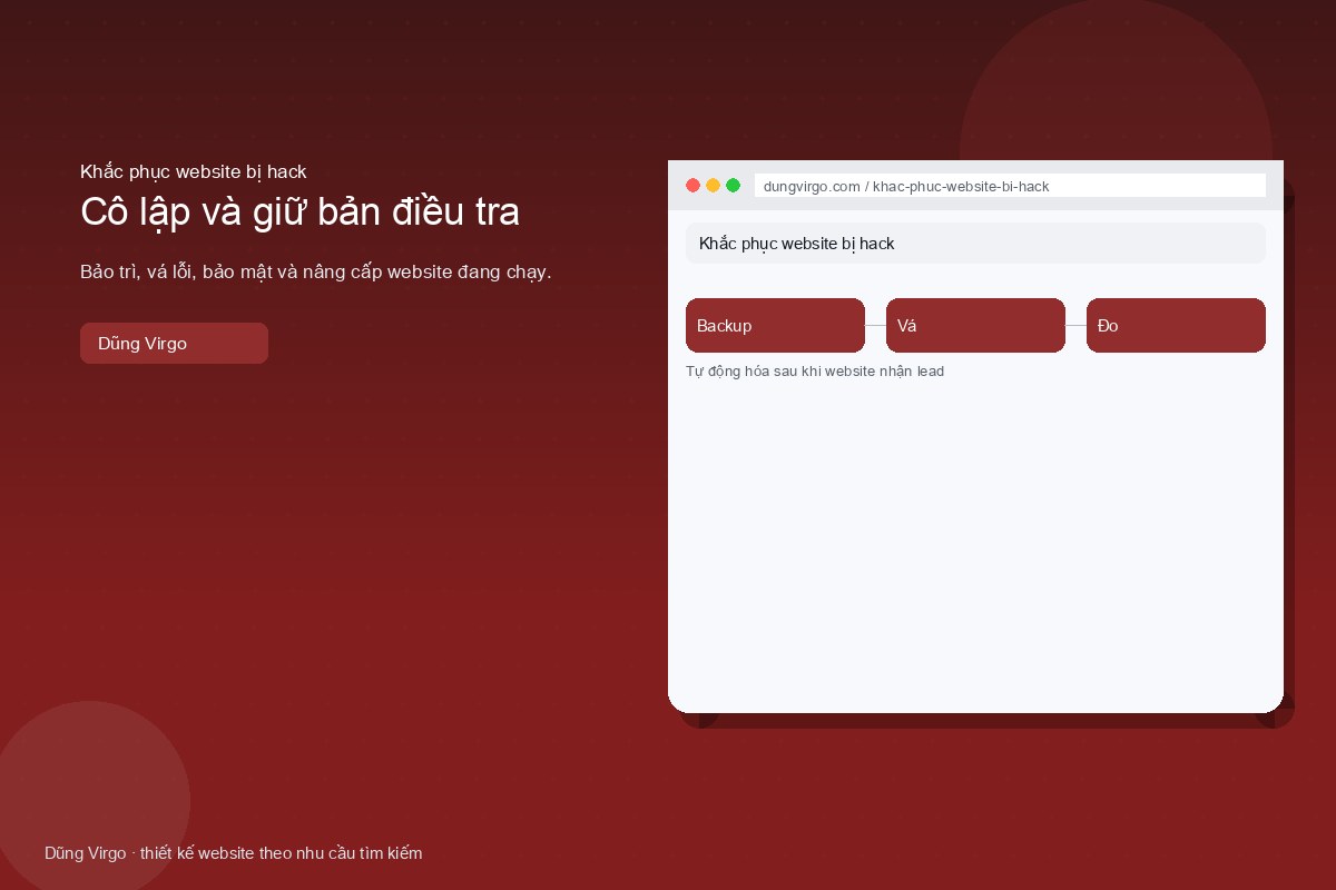 Cô lập và giữ bản điều tra — khắc phục website bị hack