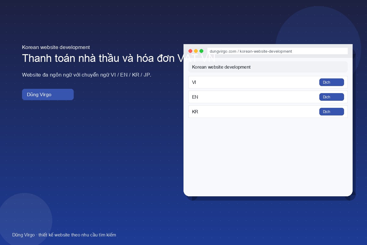 Người duyệt bản Hàn trong DoD — Korean website development