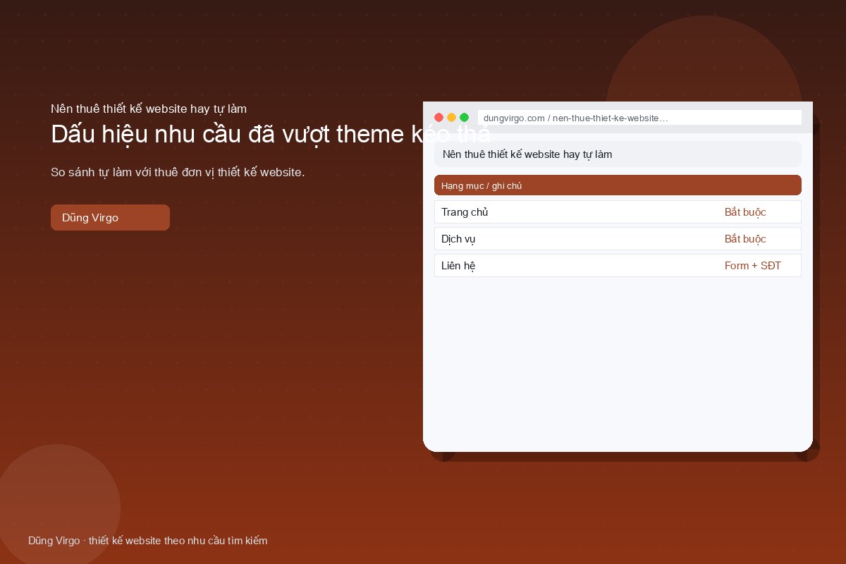 Dấu hiệu nhu cầu đã vượt theme kéo thả — nên thuê thiết kế website hay tự làm