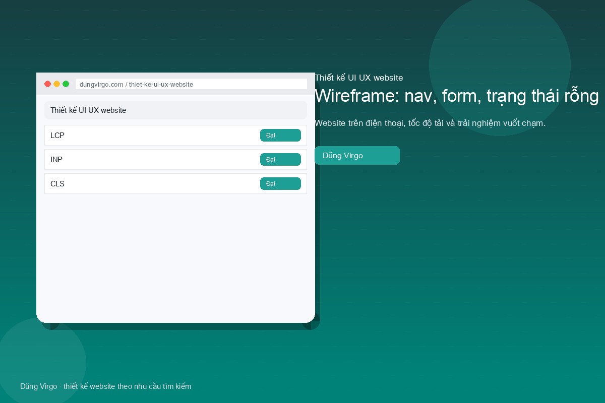 Wireframe: nav, form, trạng thái rỗng — thiết kế UI UX website