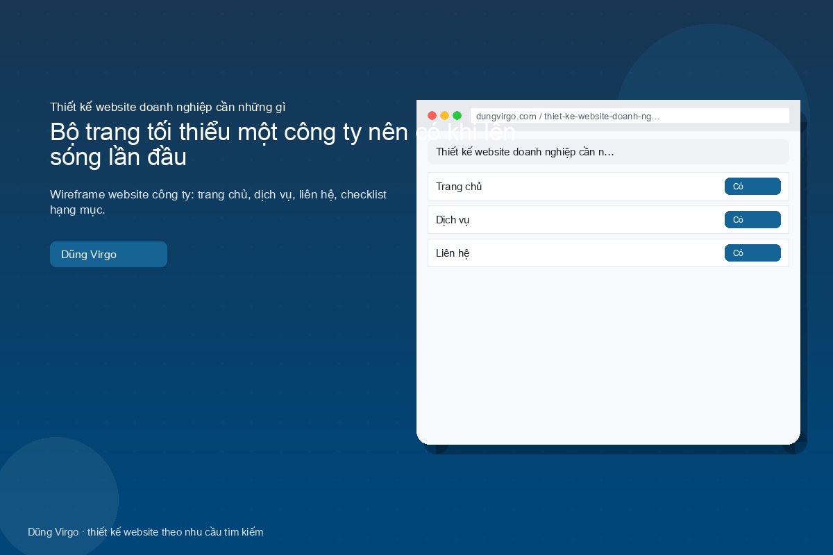 Bộ trang tối thiểu một công ty nên có khi lên sóng lần đầu — thiết kế website doanh nghiệp cần những gì