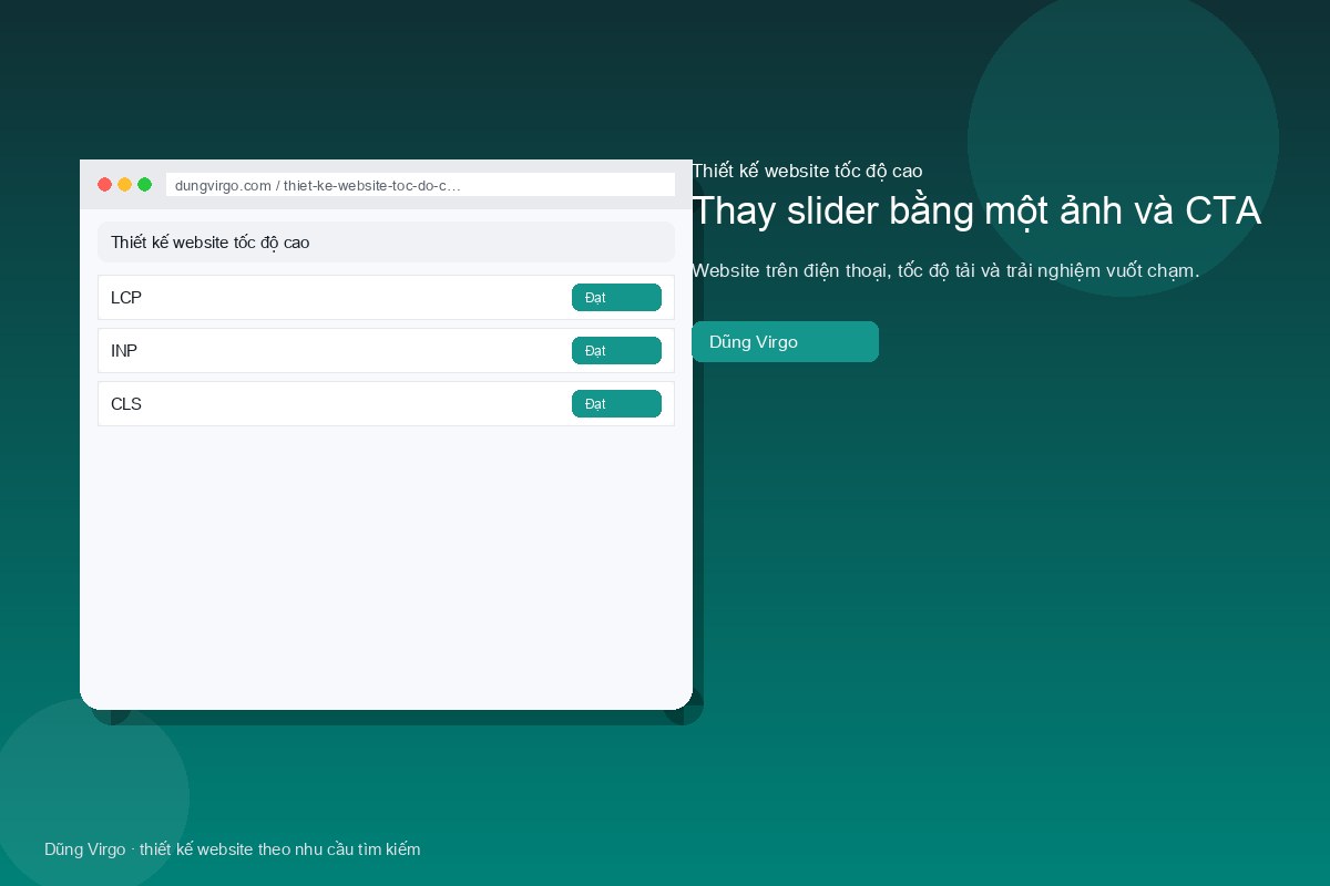 Thay slider bằng một ảnh và CTA — thiết kế website tốc độ cao