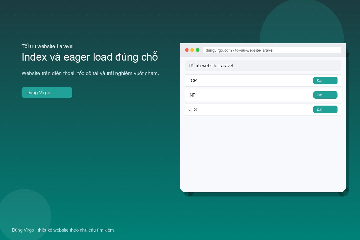 Index và eager load đúng chỗ — tối ưu website Laravel
