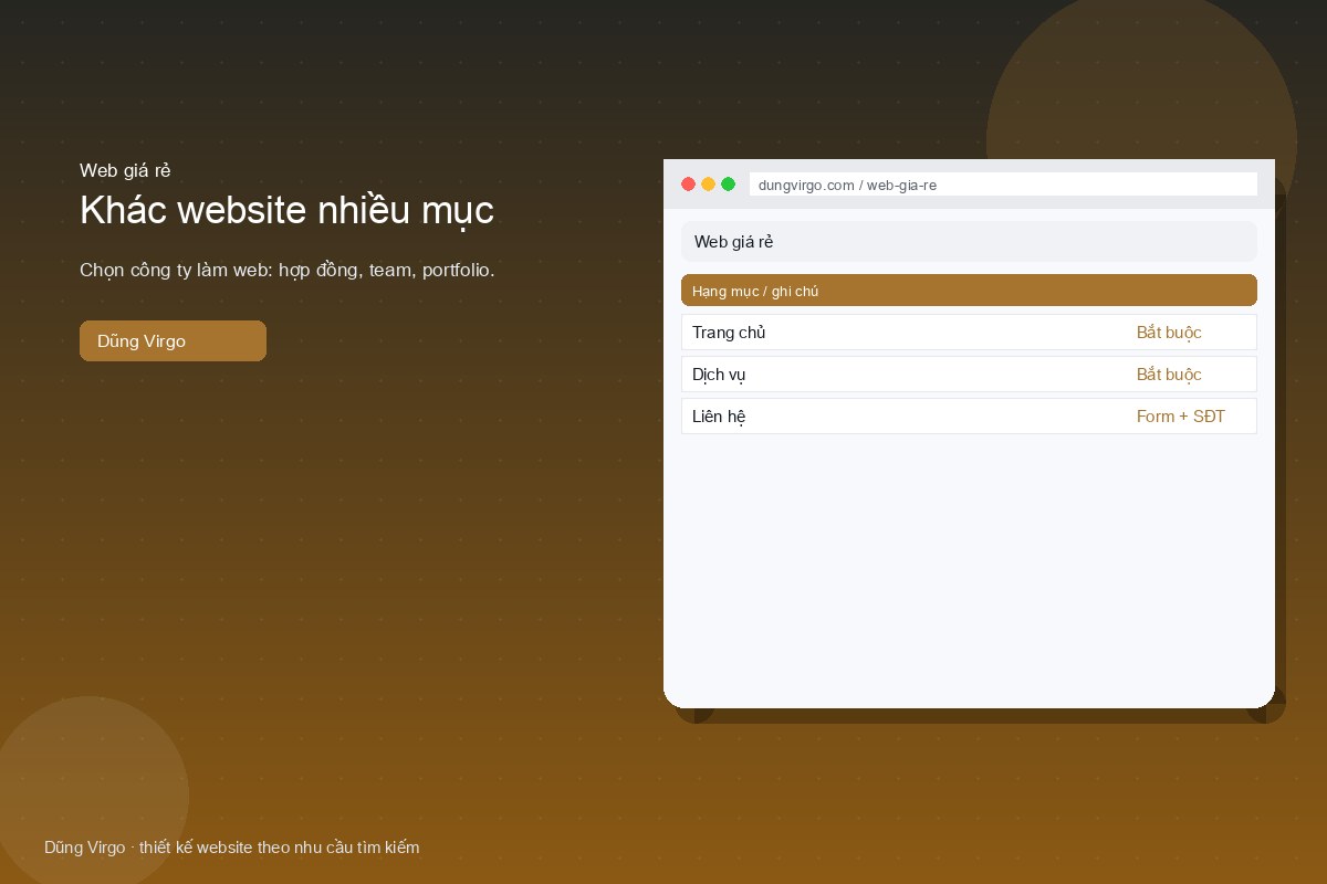 Khác website nhiều mục — web giá rẻ