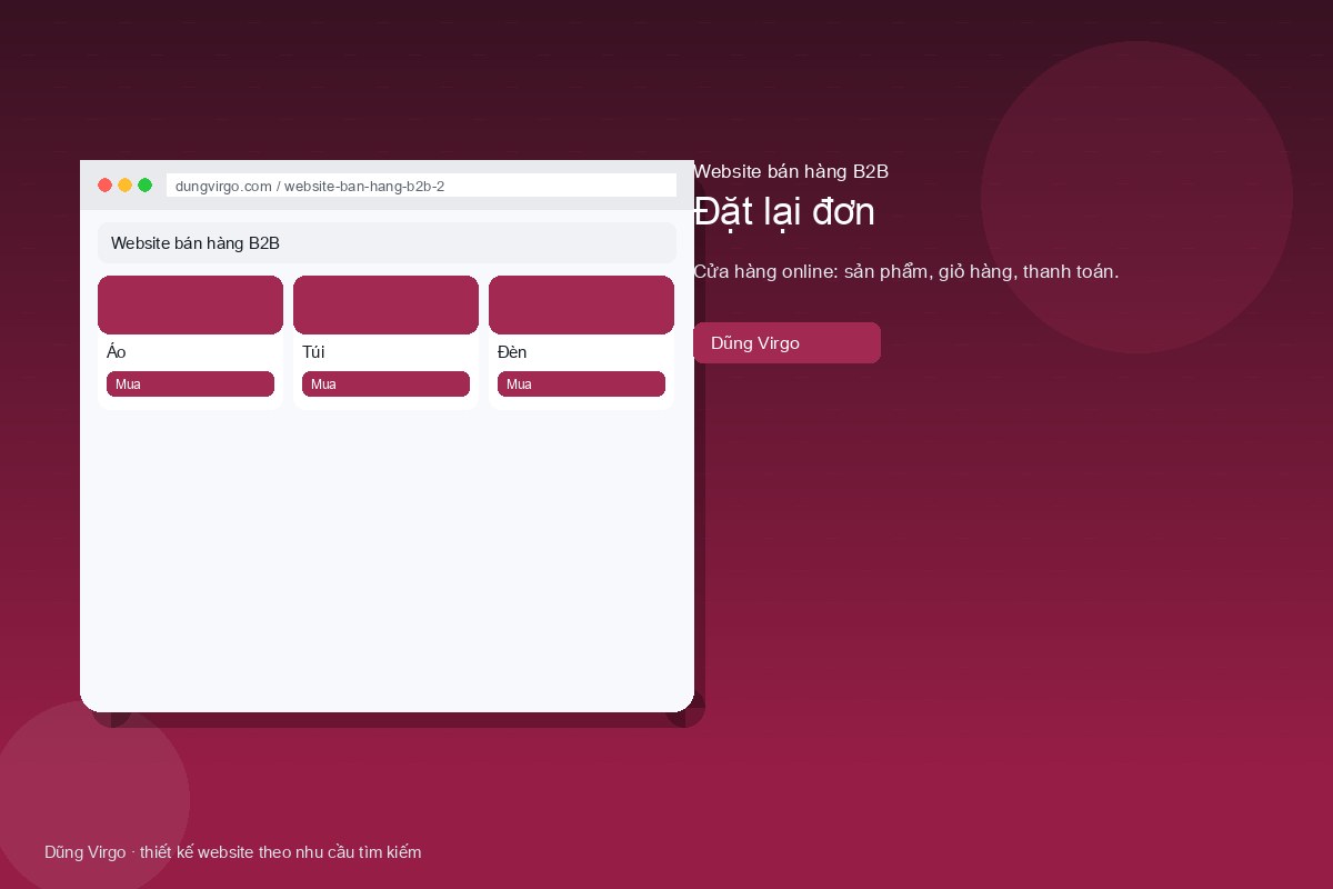 Đặt lại đơn — website bán hàng B2B