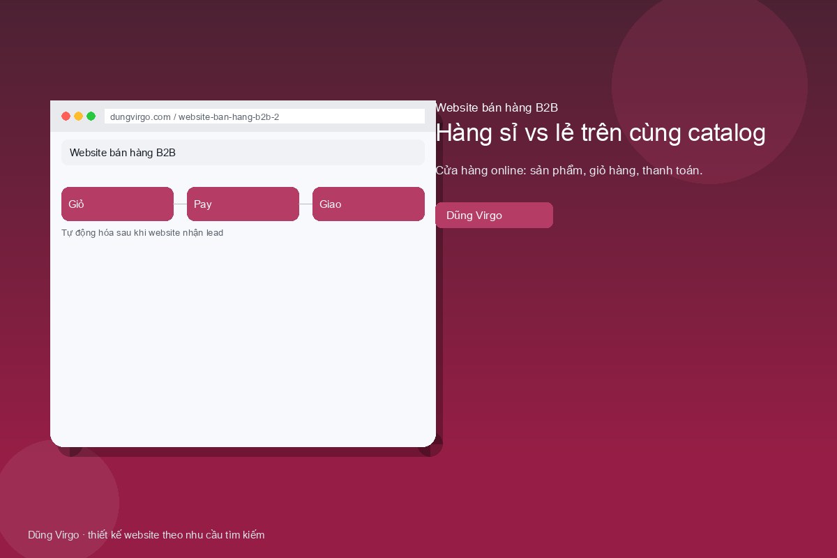 Tài khoản công ty mua — website bán hàng B2B