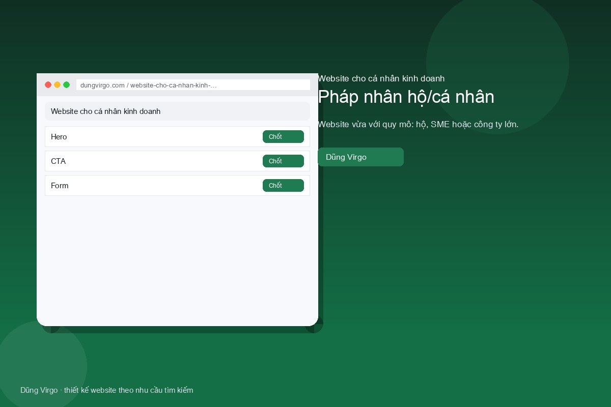 Case không bịa — website cho cá nhân kinh doanh