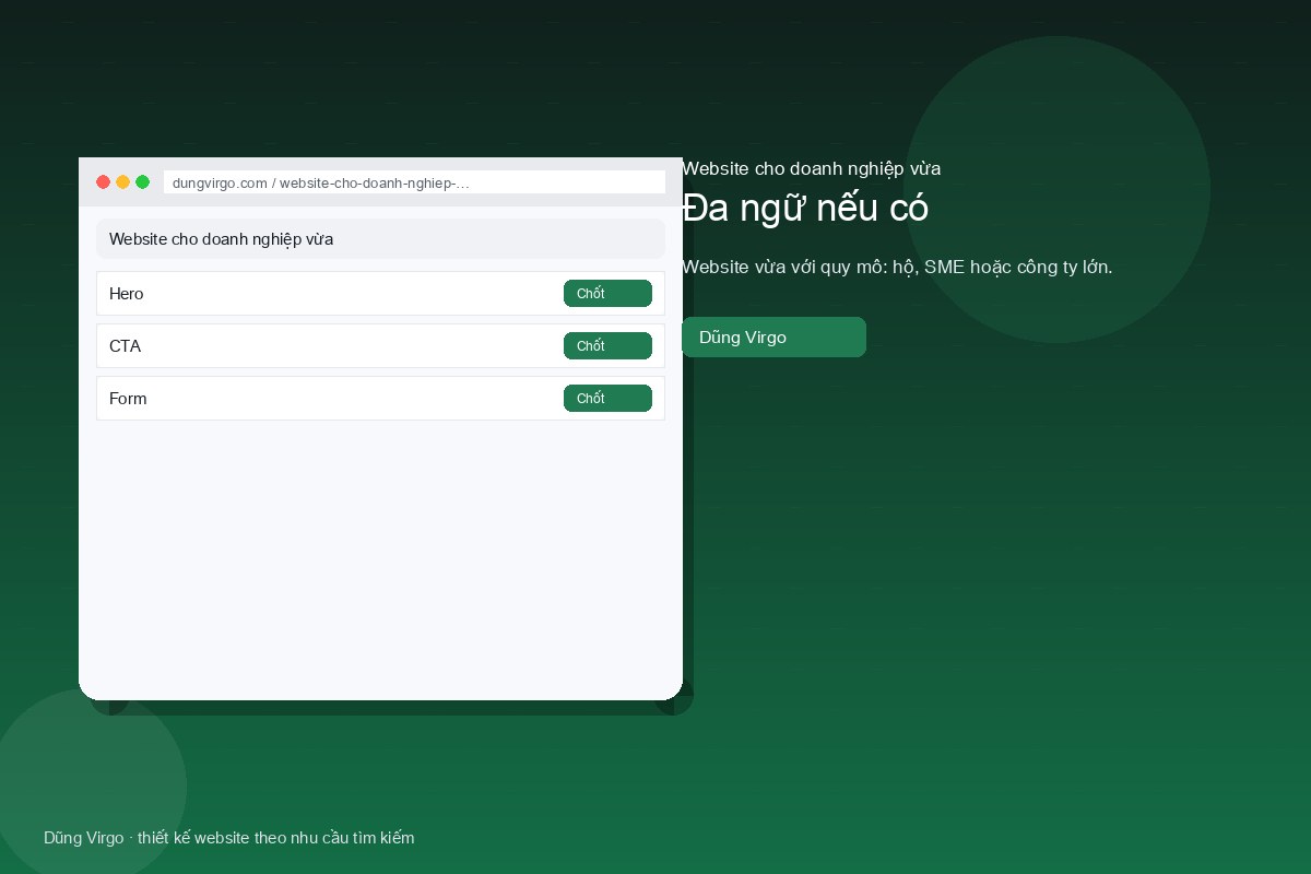 Lead, SLA phòng sale — website cho doanh nghiệp vừa