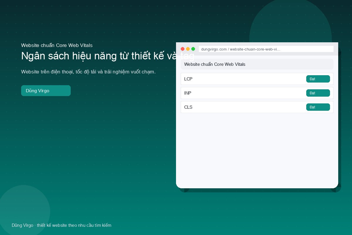 Ngân sách hiệu năng từ thiết kế và tag — website chuẩn Core Web Vitals