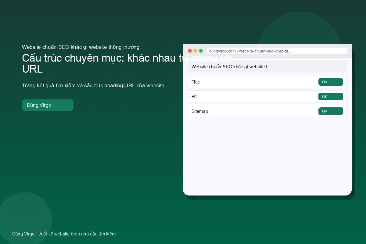 Cấu trúc chuyên mục: khác nhau từ menu tới URL — website chuẩn SEO khác gì website thông thường