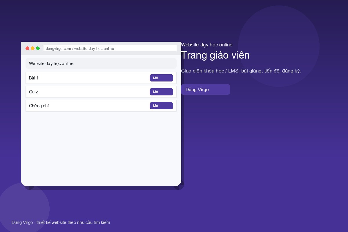 Sĩ số, danh sách, điểm danh — website dạy học online