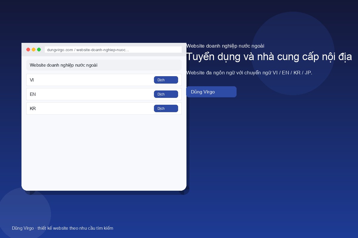 Ngôn ngữ: Việt, Anh, ngôn ngữ HQ — website doanh nghiệp nước ngoài