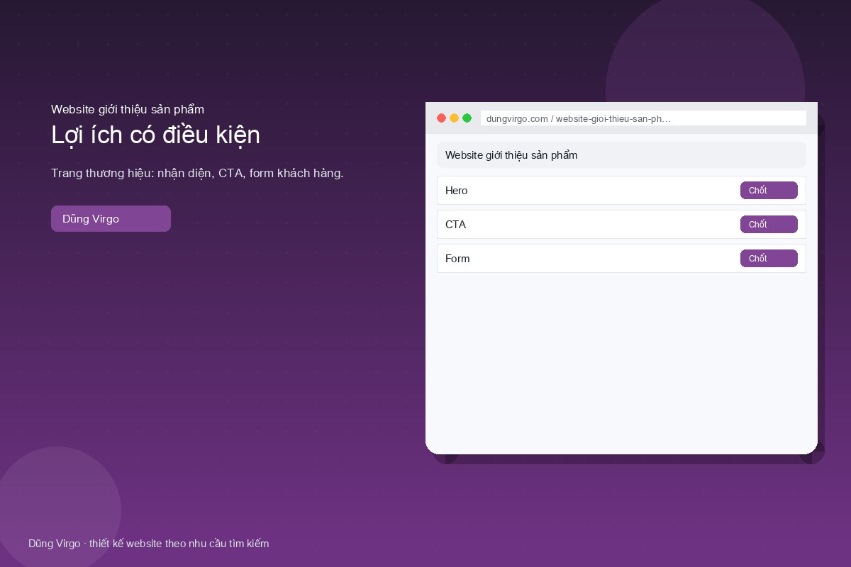 Lợi ích có điều kiện — website giới thiệu sản phẩm