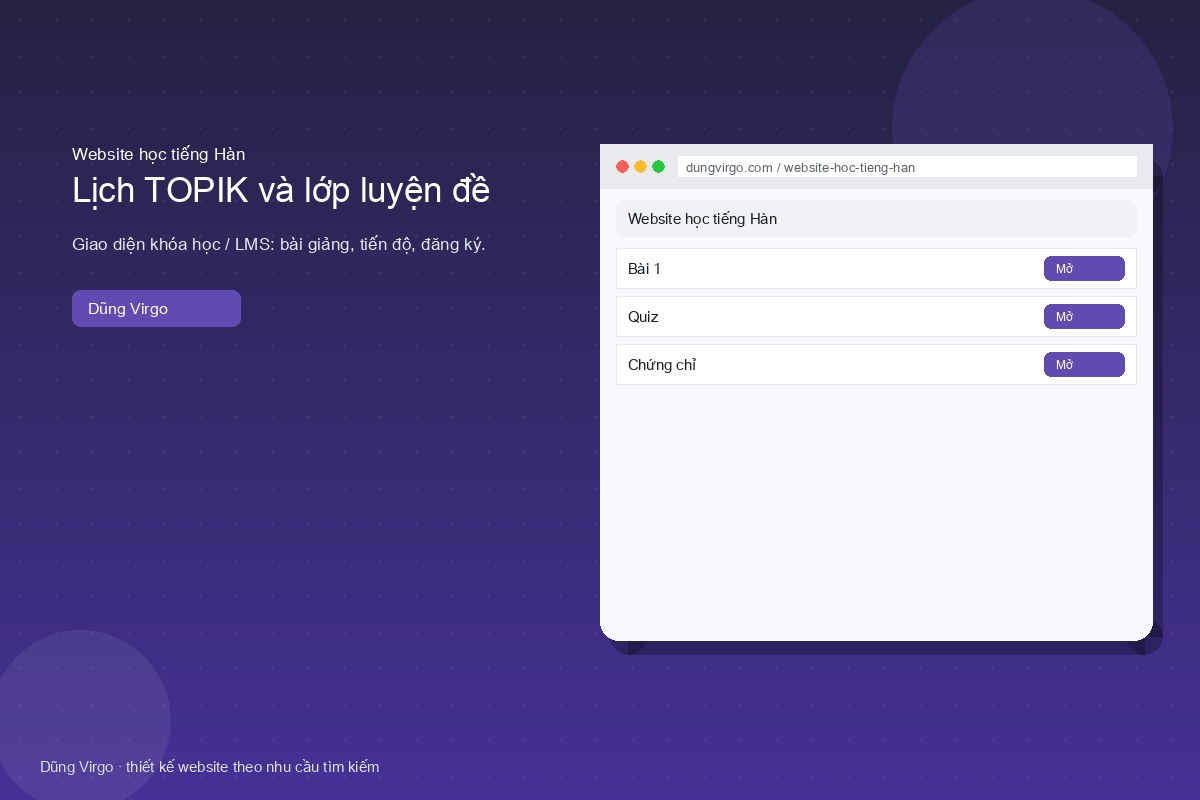 Lịch TOPIK và lớp luyện đề — website học tiếng Hàn