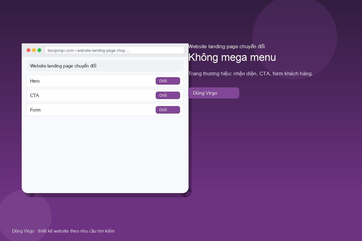 Form ngắn, social proof thật — website landing page chuyển đổi