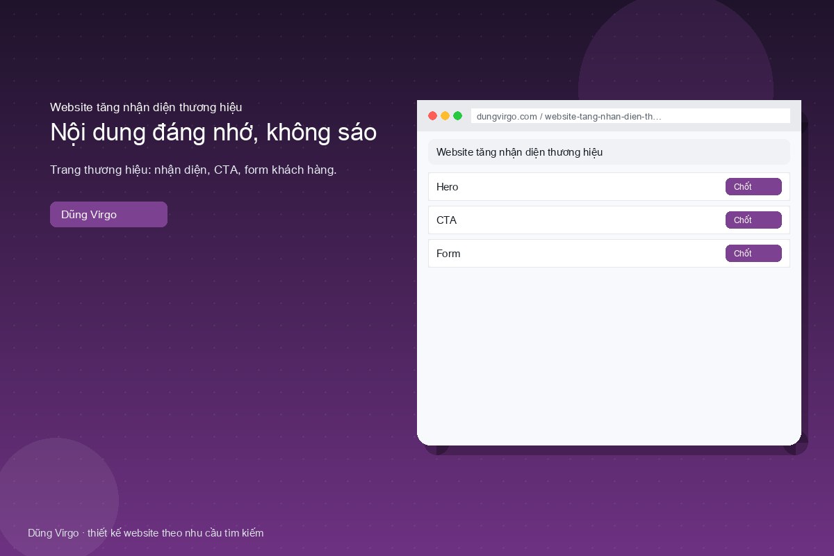 Nội dung đáng nhớ, không sáo — website tăng nhận diện thương hiệu