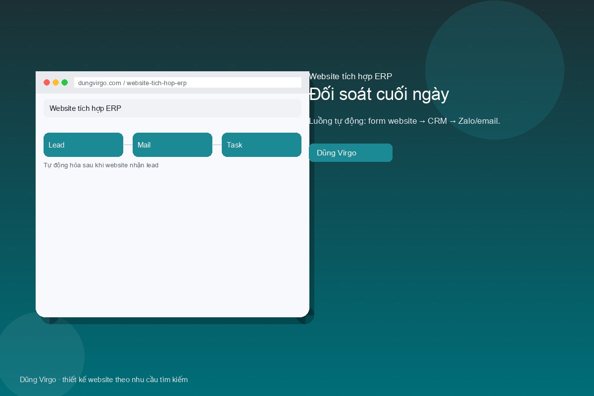 Sandbox ERP và dữ liệu giả — website tích hợp ERP