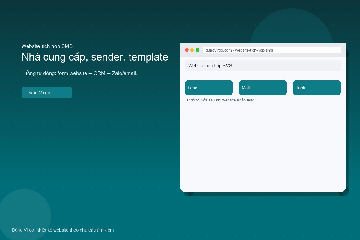 Nhà cung cấp, sender, template — website tích hợp SMS