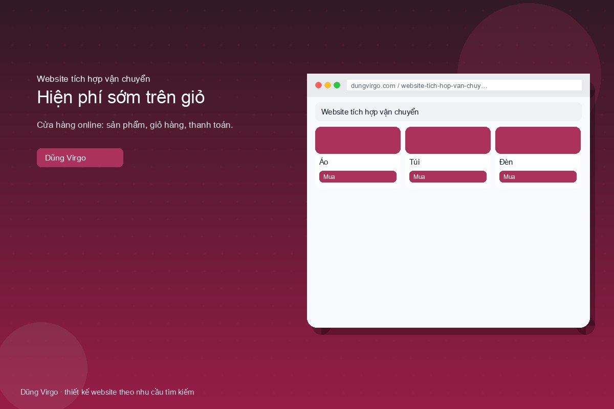 Hiện phí sớm trên giỏ — website tích hợp vận chuyển