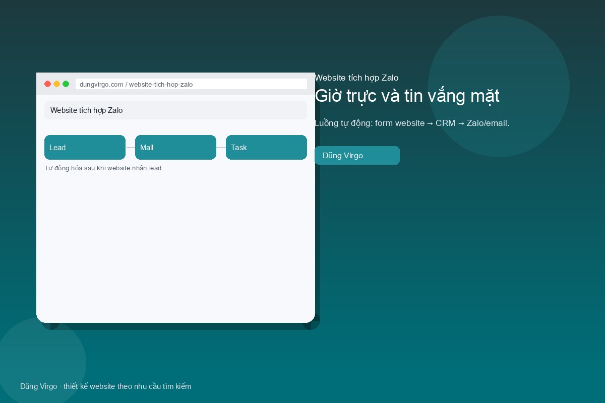 Giờ trực và tin vắng mặt — website tích hợp Zalo