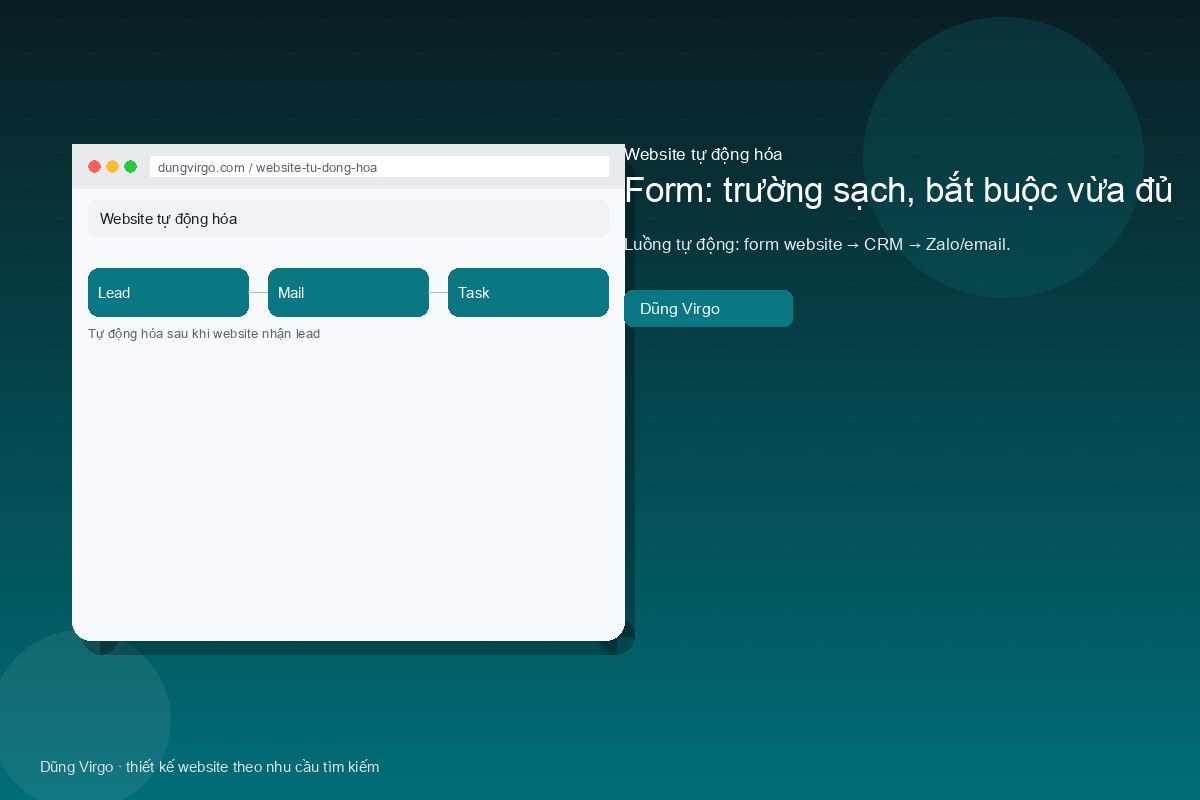 Form: trường sạch, bắt buộc vừa đủ — website tự động hóa