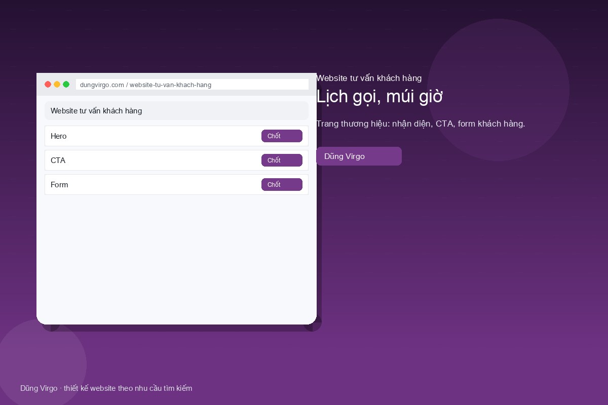 Lịch gọi, múi giờ — website tư vấn khách hàng
