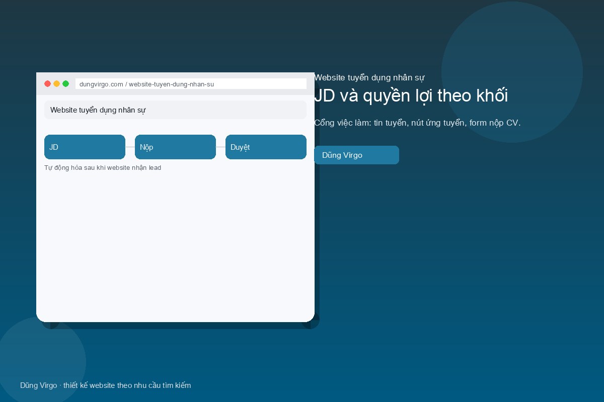 JD và quyền lợi theo khối — website tuyển dụng nhân sự