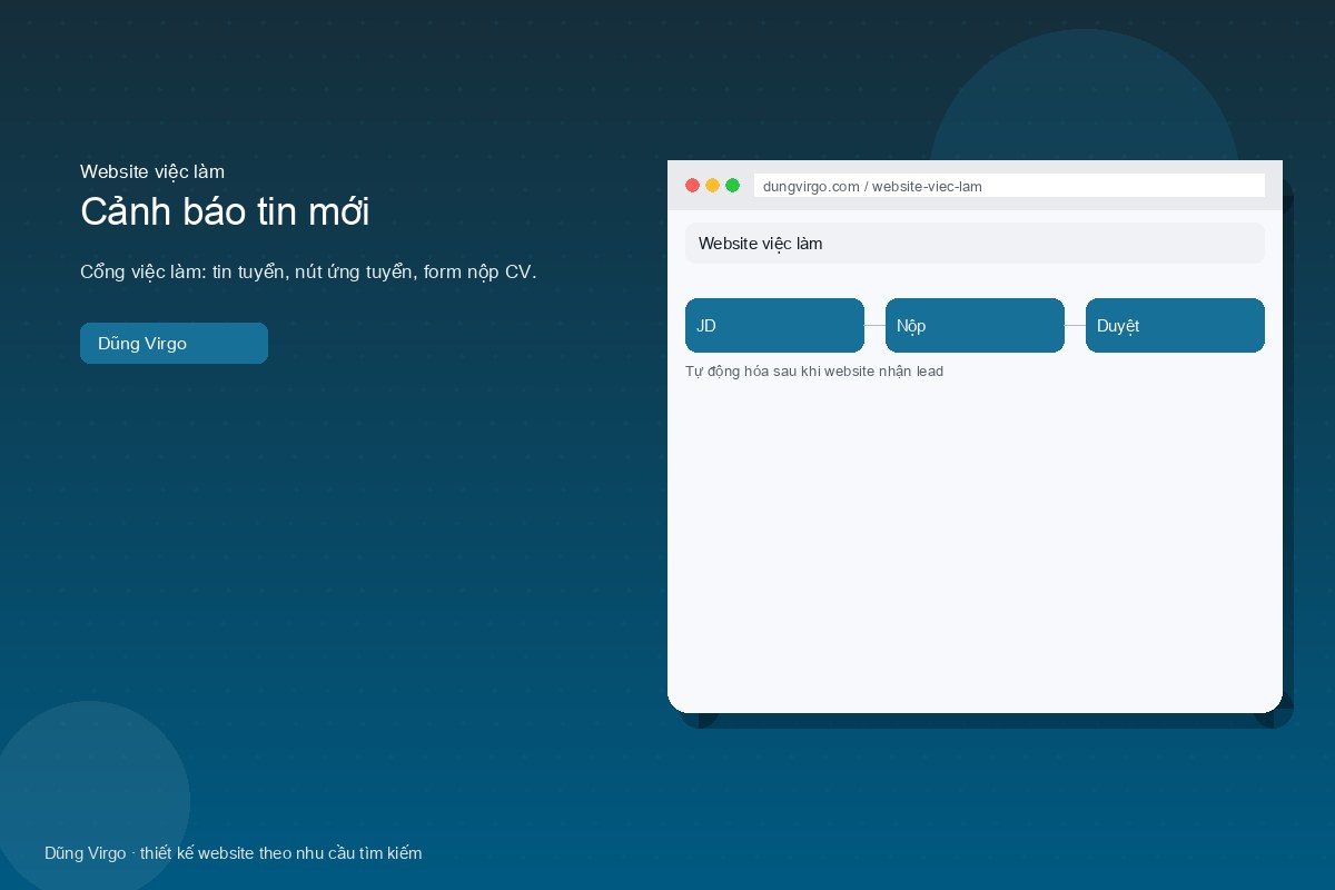 Nộp nhanh, tạo tài khoản sau — website việc làm