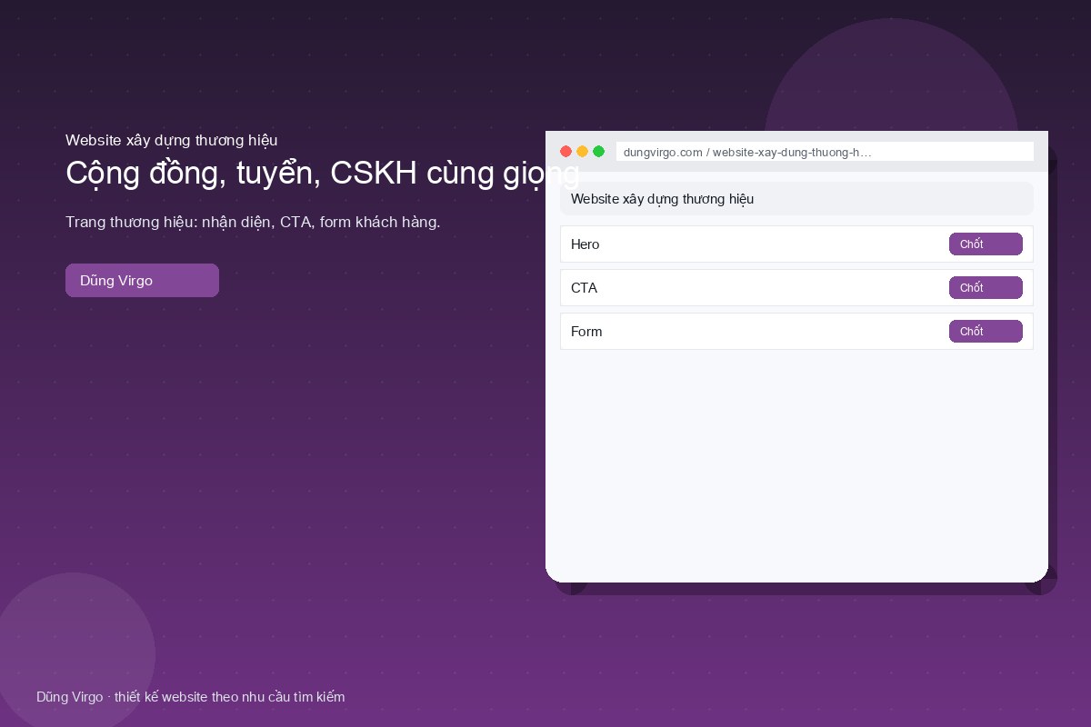 Bằng chứng tích lũy — website xây dựng thương hiệu