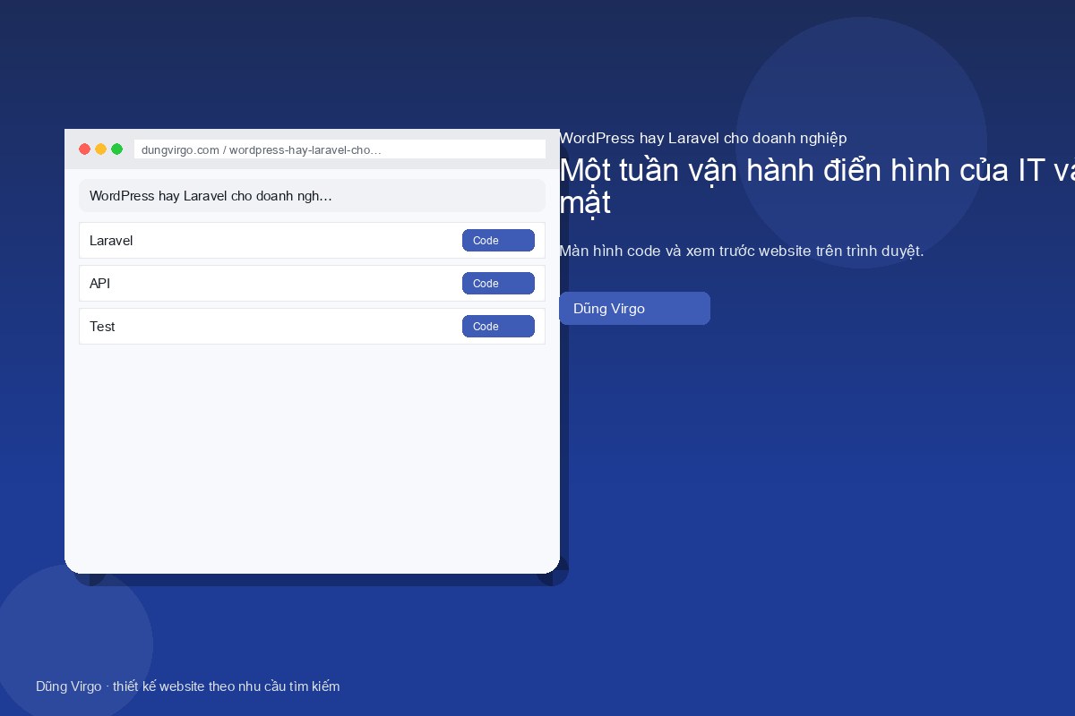 Một tuần vận hành điển hình của IT và bảo mật — WordPress hay Laravel cho doanh nghiệp