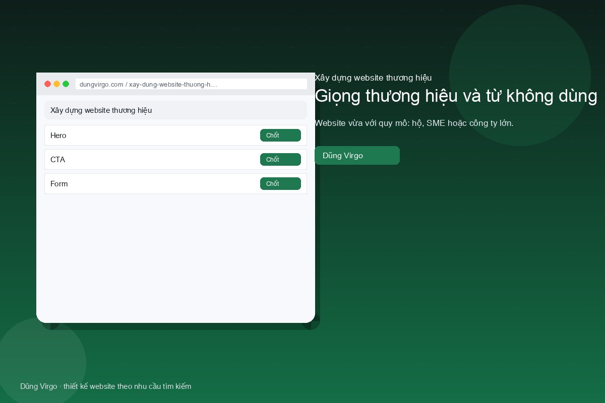 Giọng thương hiệu và từ không dùng — xây dựng website thương hiệu