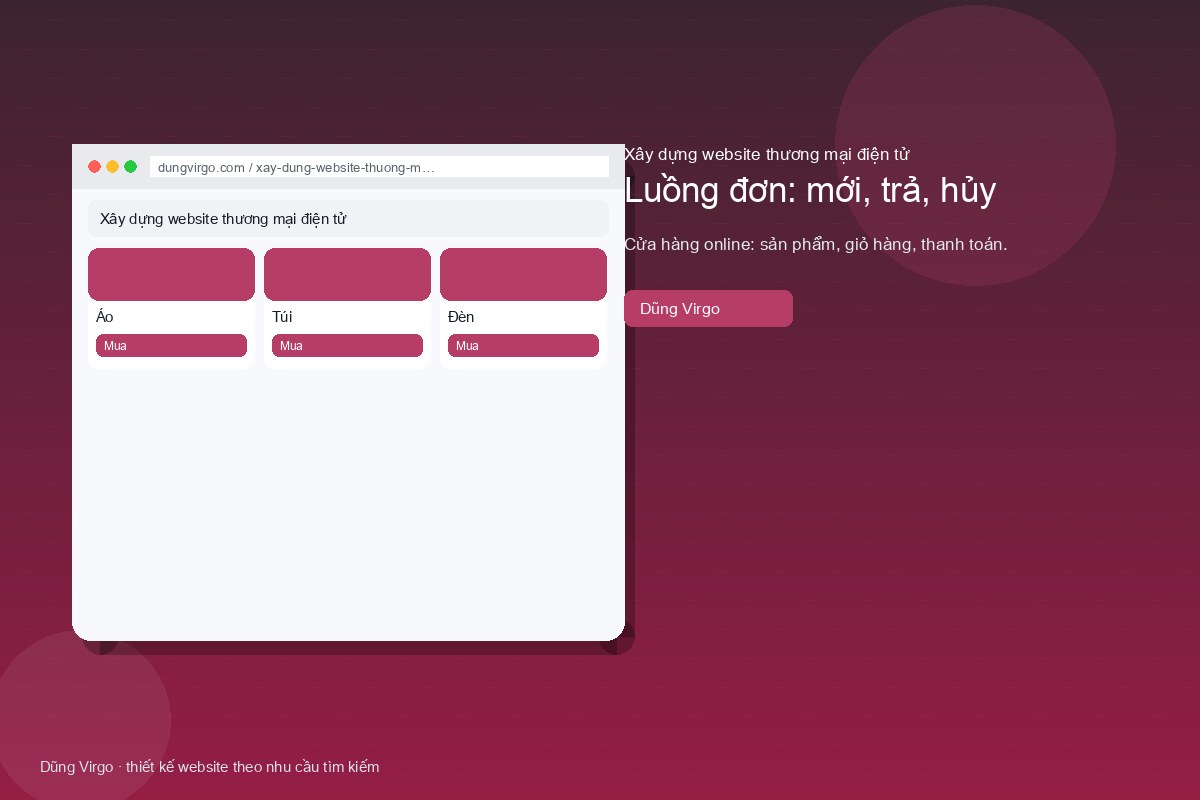 Luồng đơn: mới, trả, hủy — xây dựng website thương mại điện tử