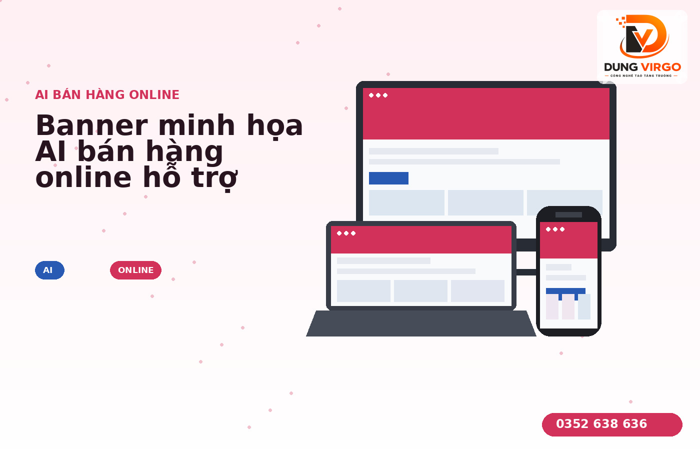 Banner minh họa AI bán hàng online hỗ trợ doanh nghiệp tăng chuyển đổi và giảm chi phí vận hành