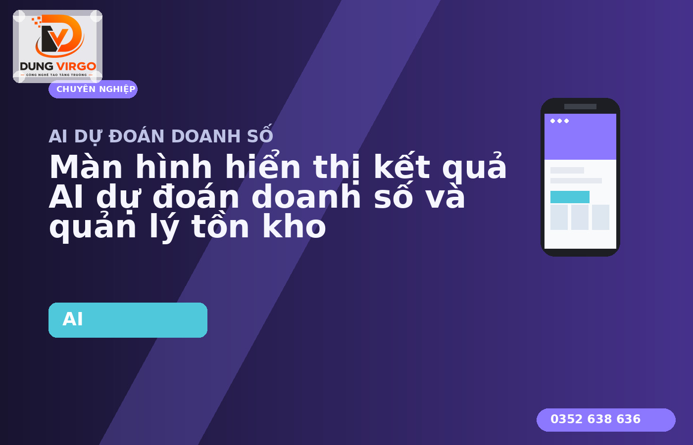 Màn hình hiển thị kết quả AI dự đoán doanh số và quản lý tồn kho