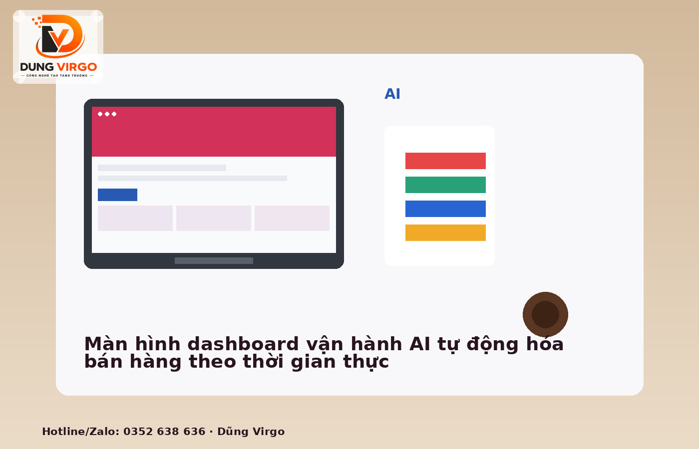 Màn hình dashboard vận hành AI tự động hóa bán hàng theo thời gian thực