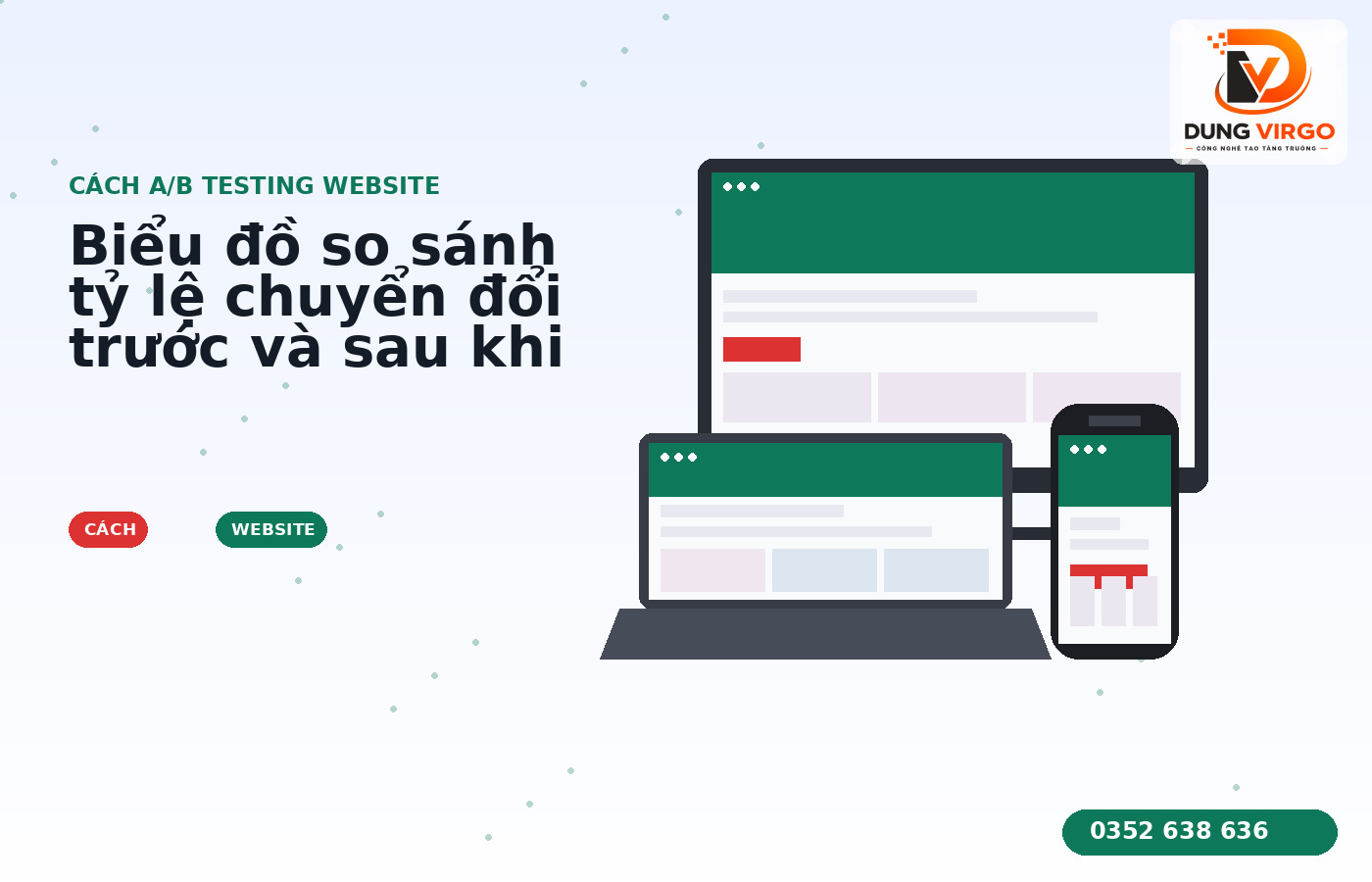 Biểu đồ so sánh tỷ lệ chuyển đổi trước và sau khi thực hiện cách A/B testing website