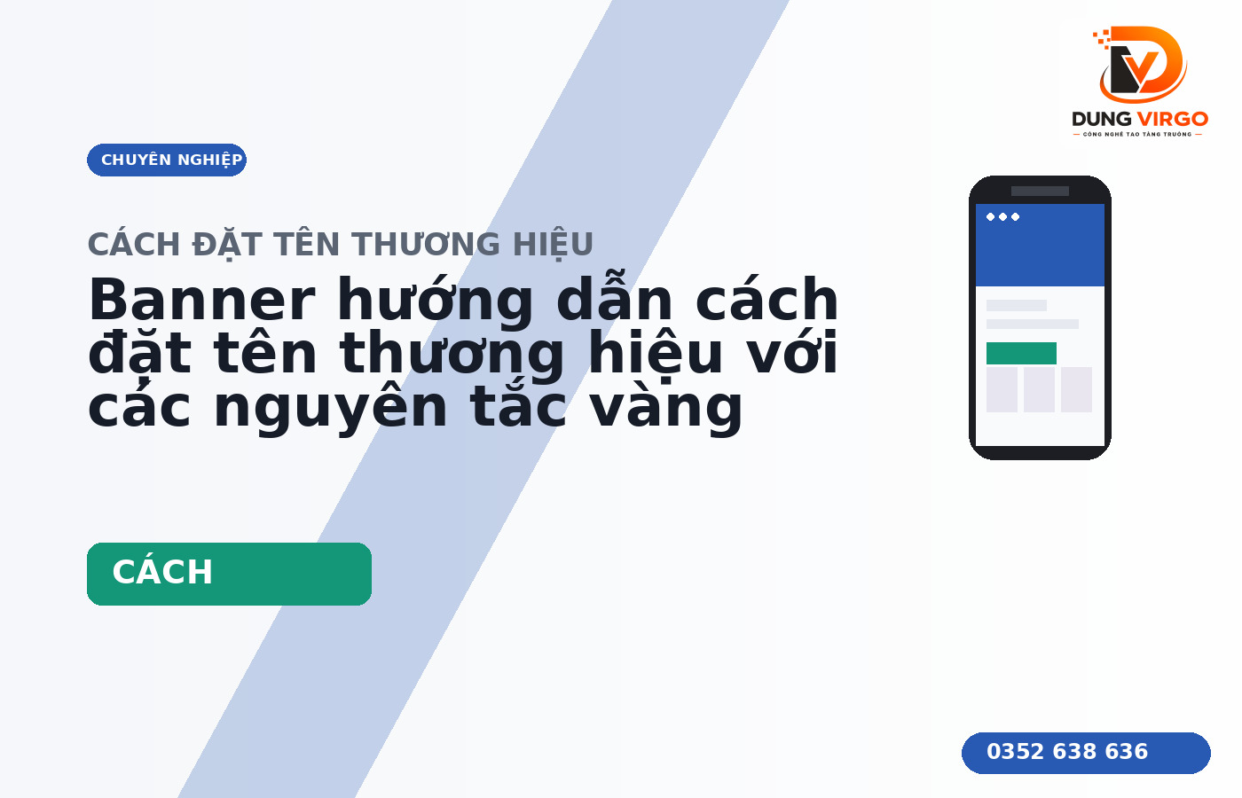 Banner hướng dẫn cách đặt tên thương hiệu với các nguyên tắc vàng
