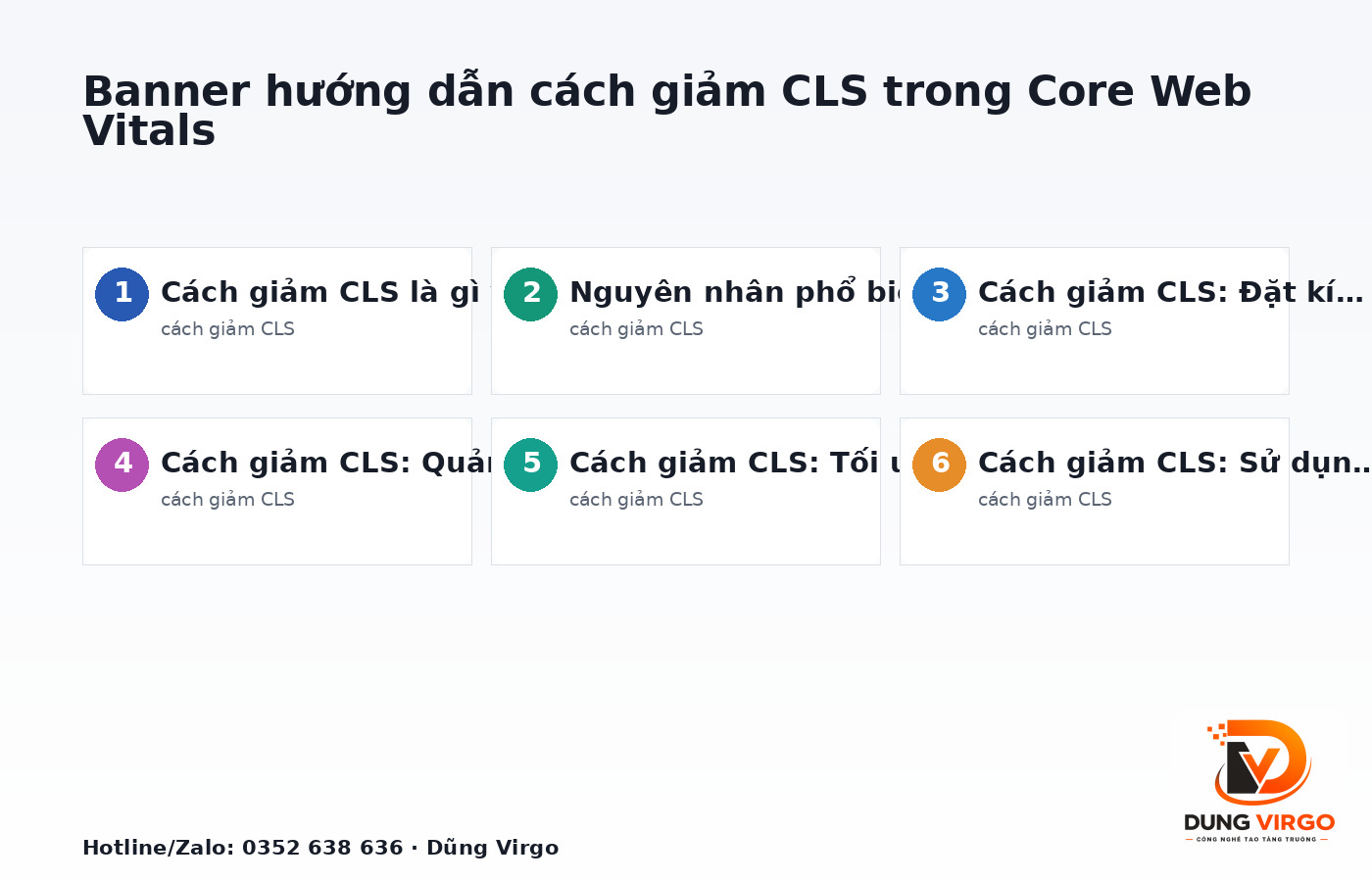 Banner hướng dẫn cách giảm CLS trong Core Web Vitals