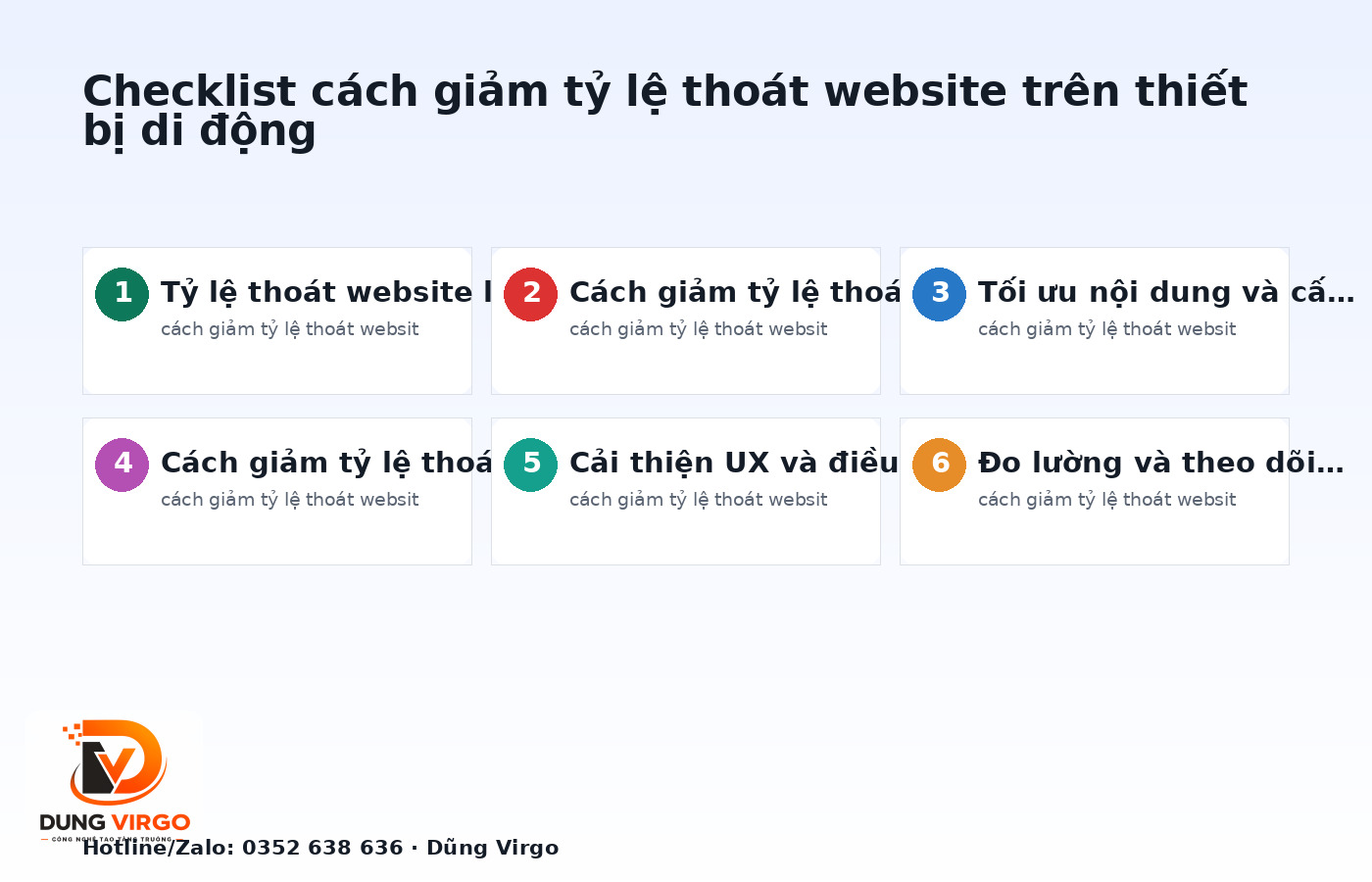 Checklist cách giảm tỷ lệ thoát website trên thiết bị di động