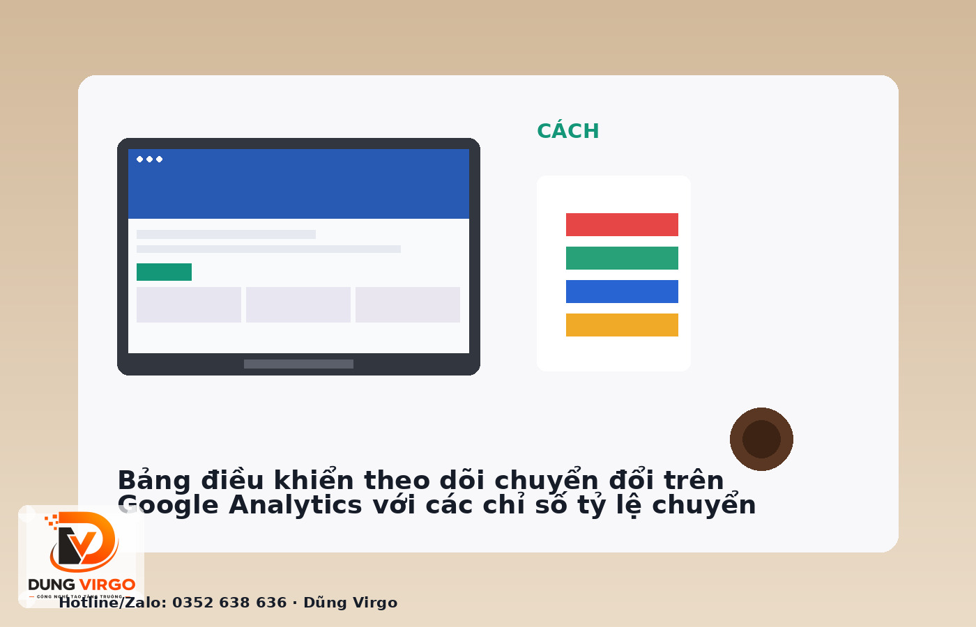 Bảng điều khiển theo dõi chuyển đổi trên Google Analytics với các chỉ số tỷ lệ chuyển đổi và giá trị đơn hàng