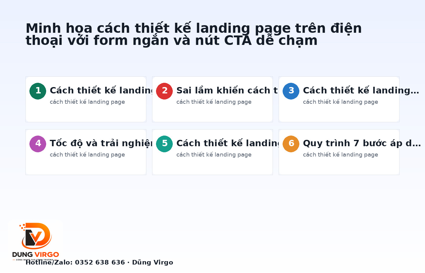 Minh họa cách thiết kế landing page trên điện thoại với form ngắn và nút CTA dễ chạm