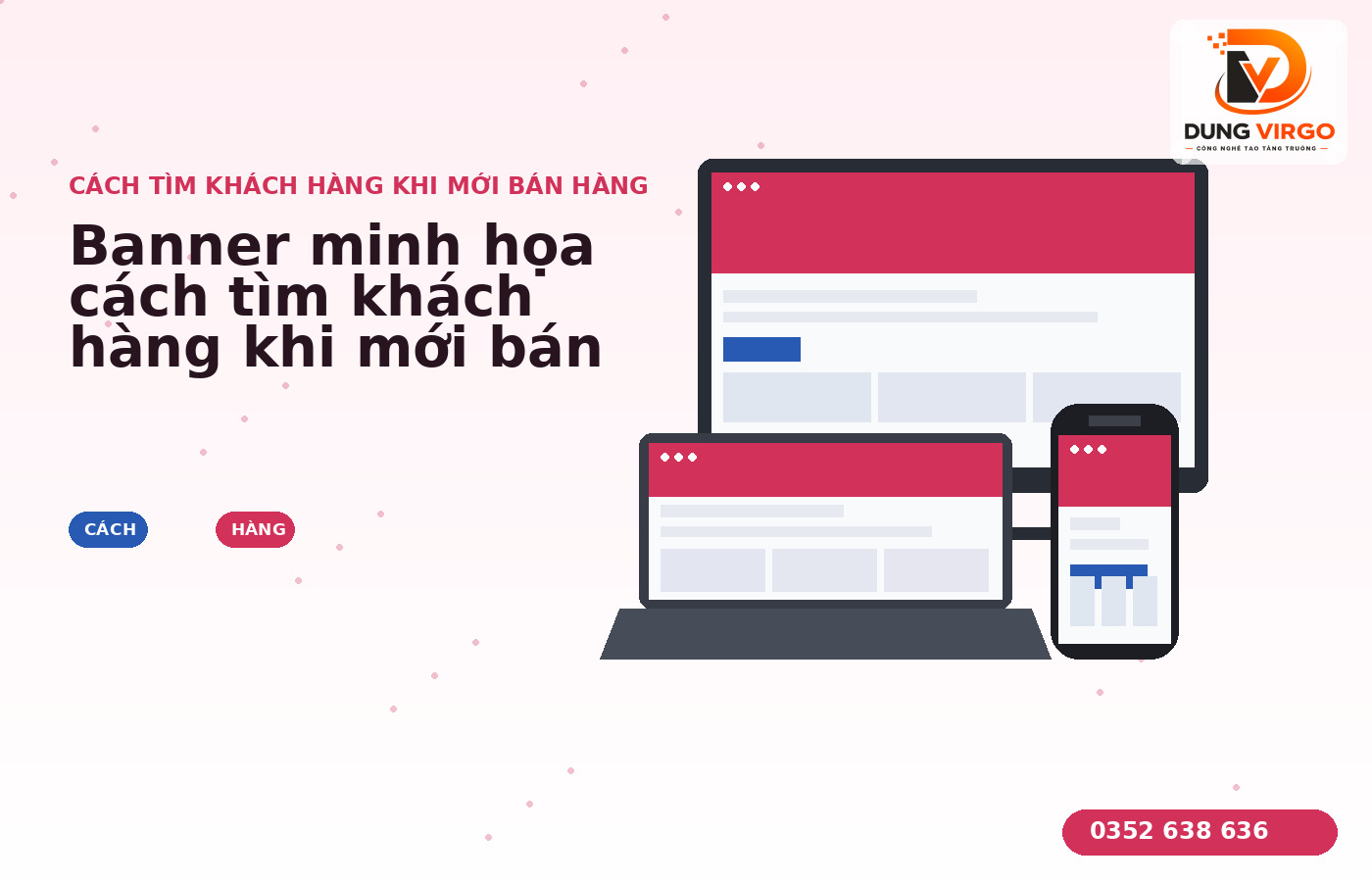 Banner minh họa cách tìm khách hàng khi mới bán hàng qua mạng xã hội, nội dung và cộng đồng