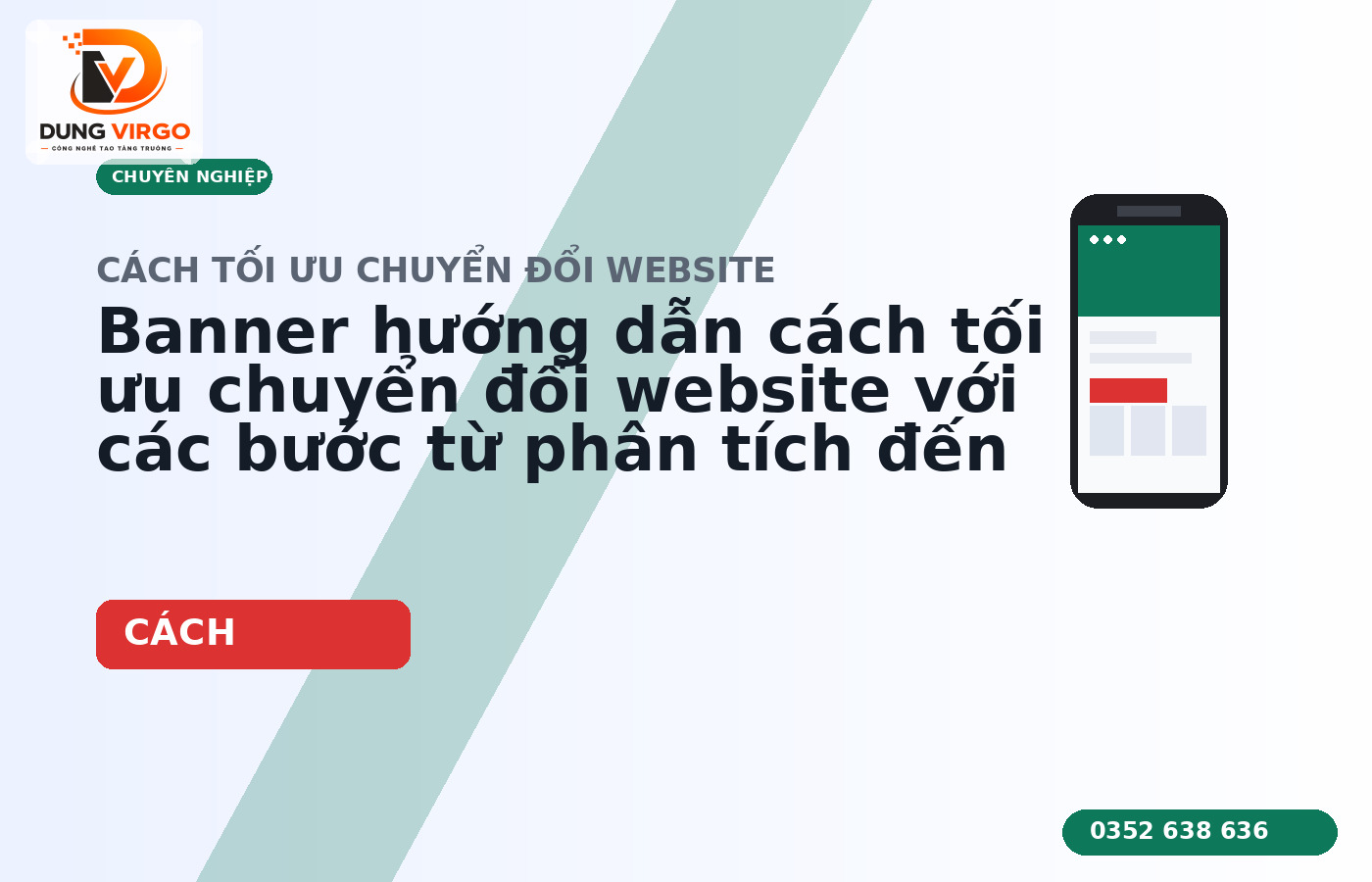 Banner hướng dẫn cách tối ưu chuyển đổi website với các bước từ phân tích đến thử nghiệm A/B